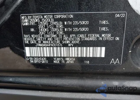 2023 Toyota Bz4X Limited z USA, uszkodzony, nr VIN JTMABABA4PA001876